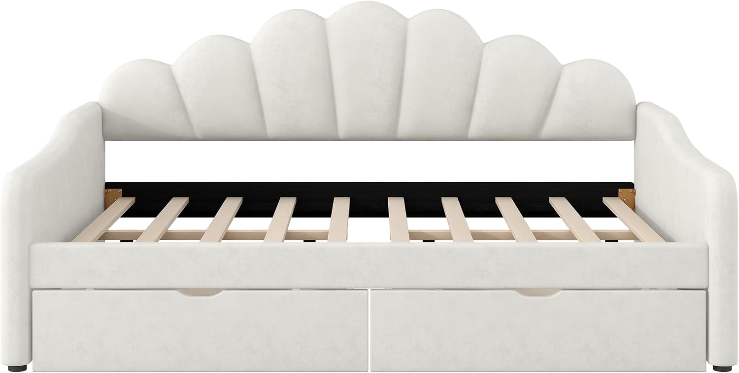 Full Upholstered Daybed with Drawers