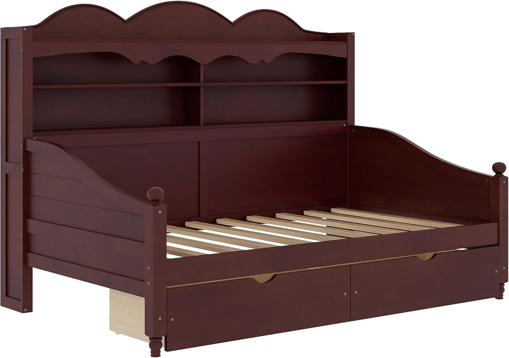 Wooden Twin Daybed with Drawers
