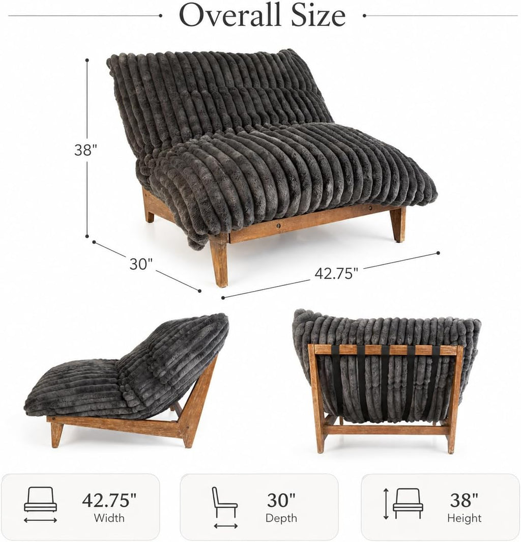 Wood Frame Oversized Bean Bag Chair