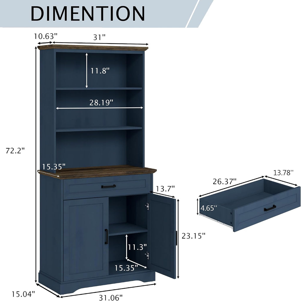 Tall Bookcase with Adjustable Shelves