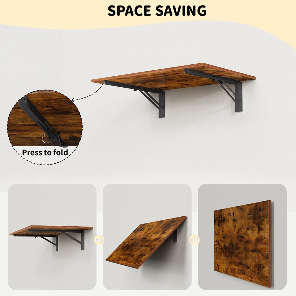 Wall Mount Fold‑Down Floating Desk