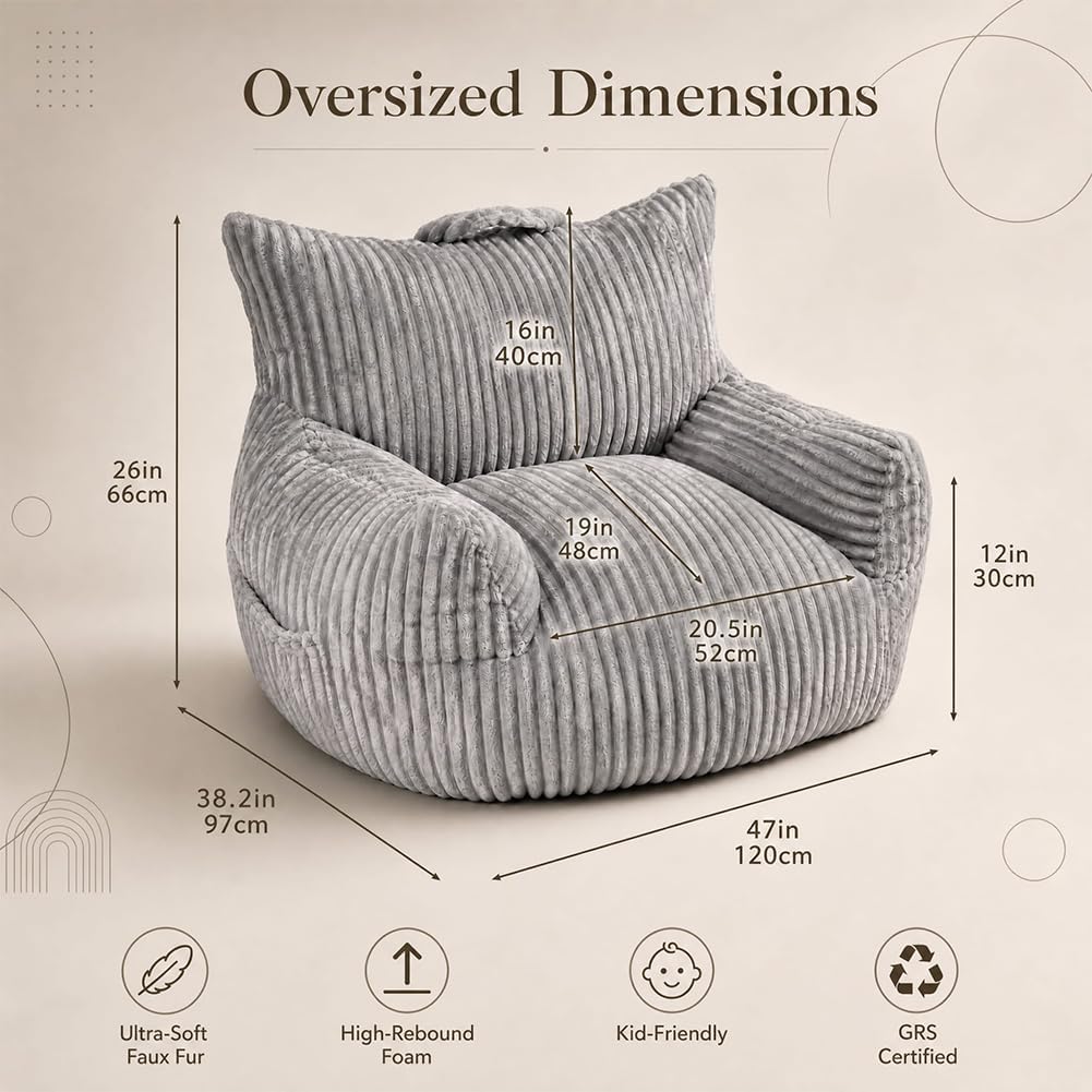 Oversized Foam Bean Bag Chair