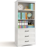 Wooden Bookcase with Drawer Cabinet