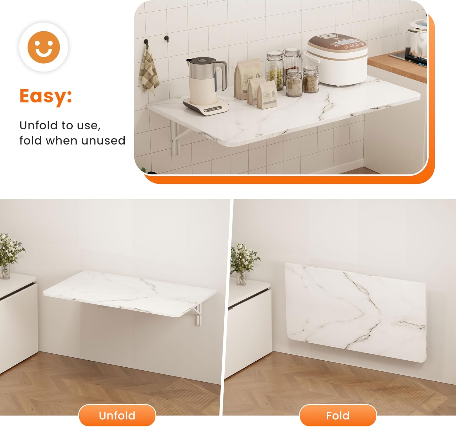Wall Mount Folding Floating Desk