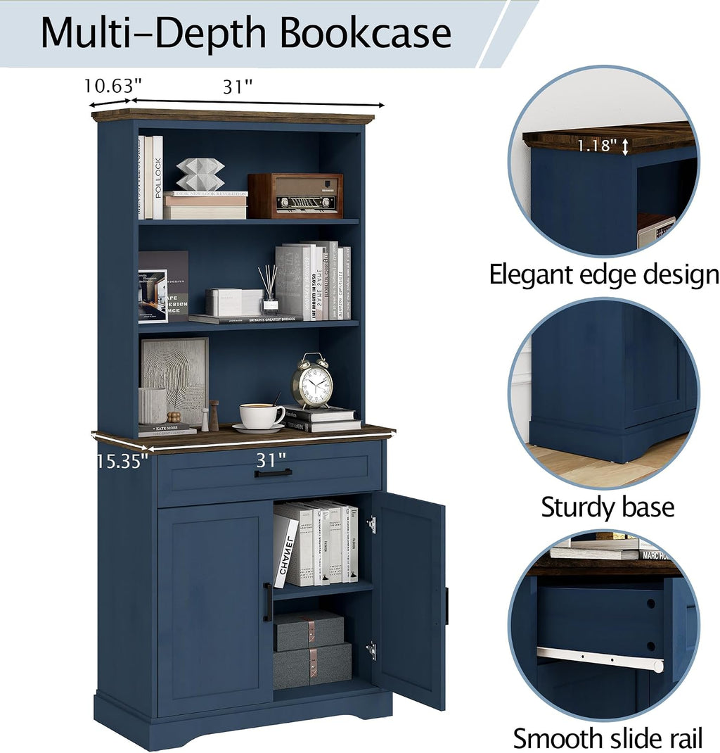 Tall Bookcase with Adjustable Shelves
