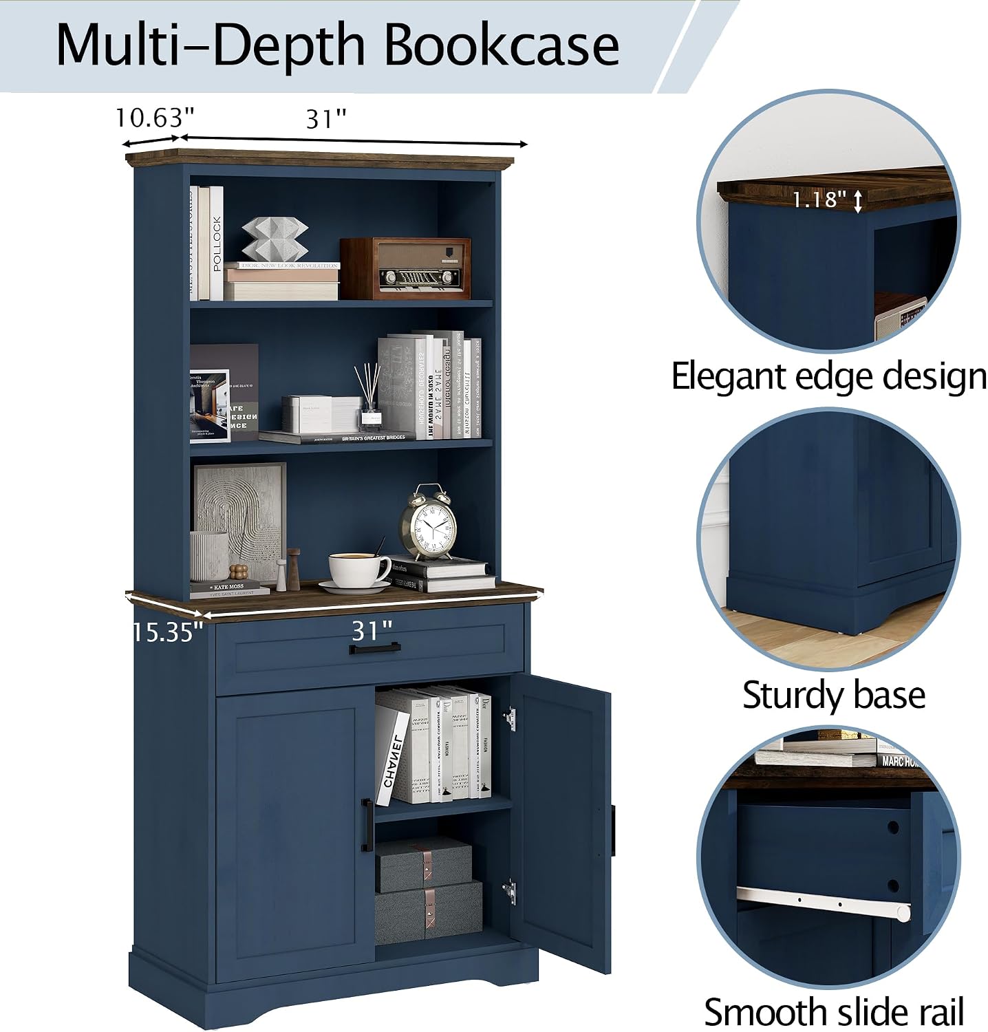 Tall Bookcase with Adjustable Shelves