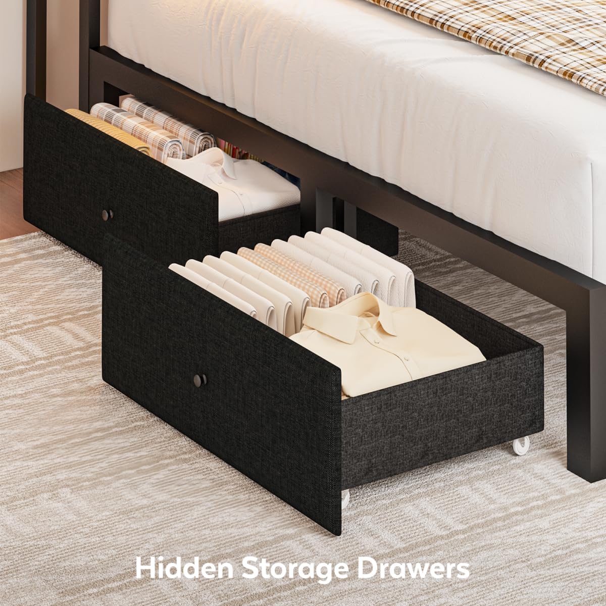 Queen Daybed with LED & Drawers