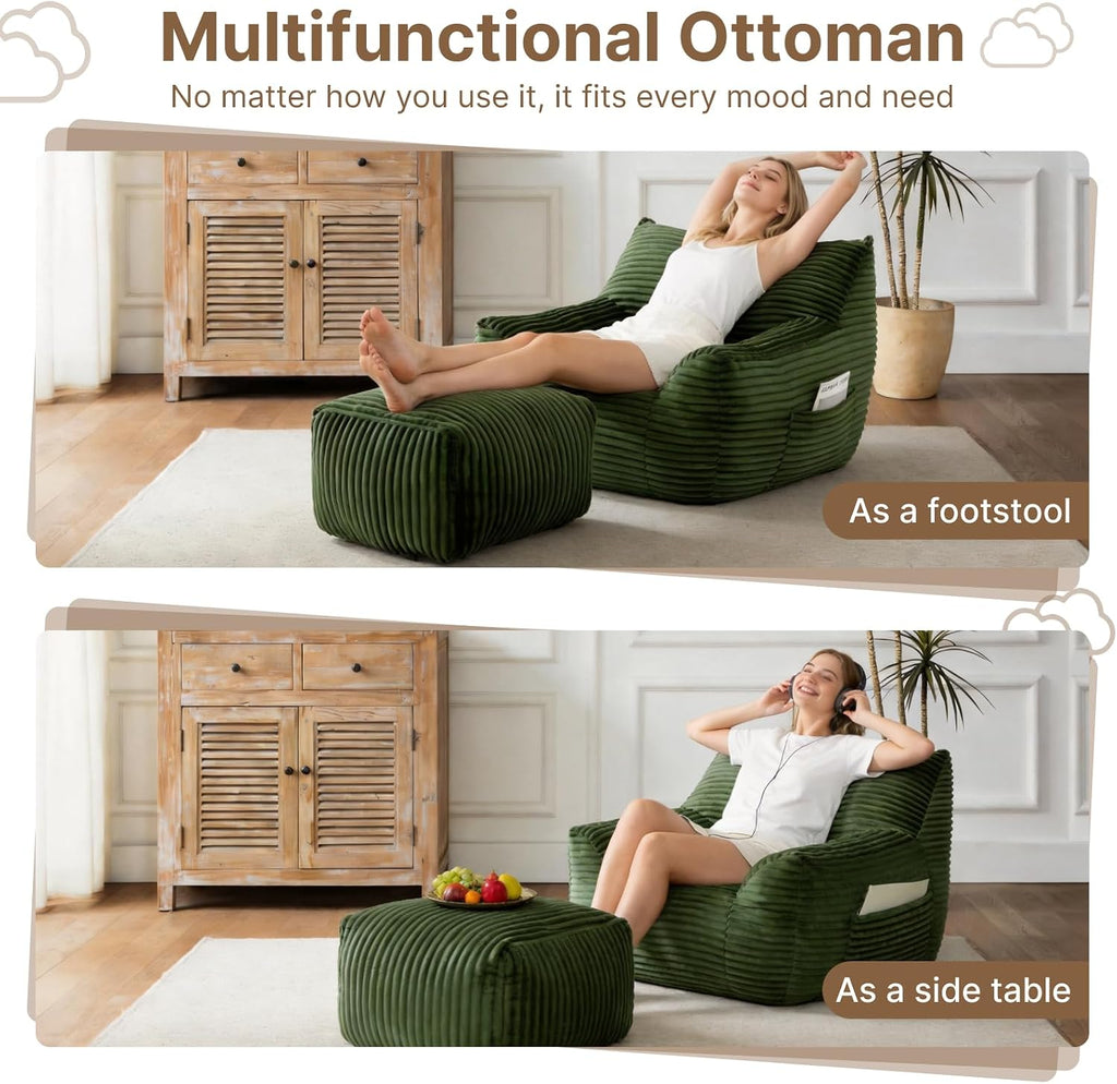 Oversized Bean Bag Chair Set