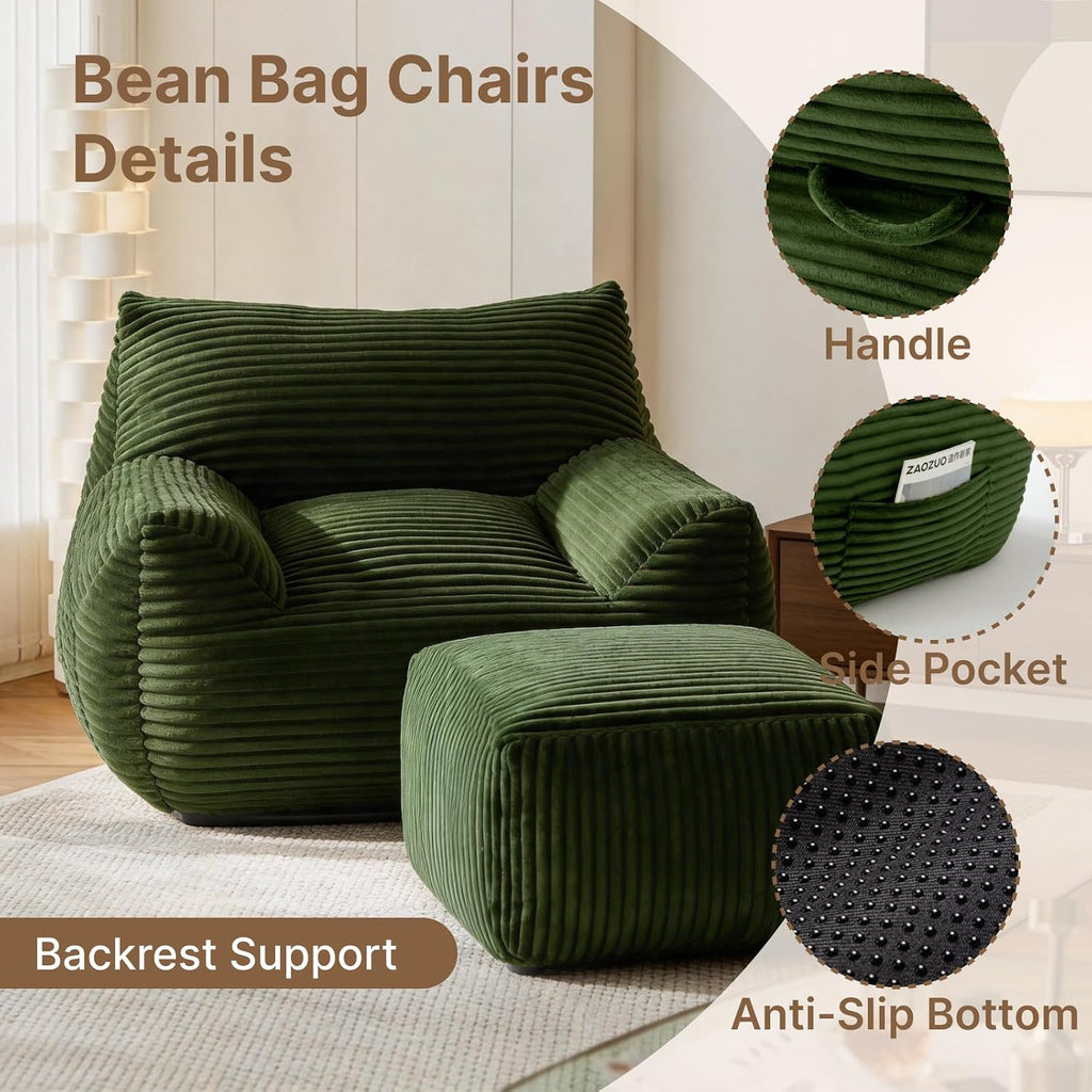 Oversized Bean Bag Chair Set