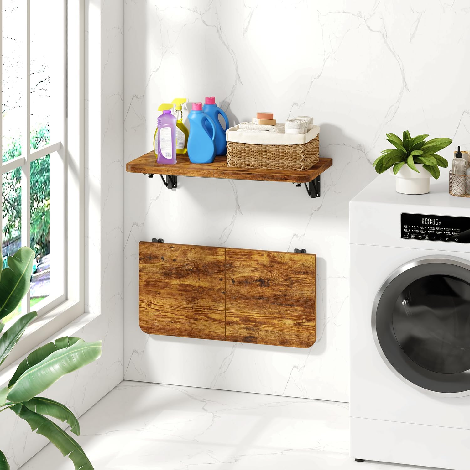 Wall Mount Fold‑Down Floating Desk