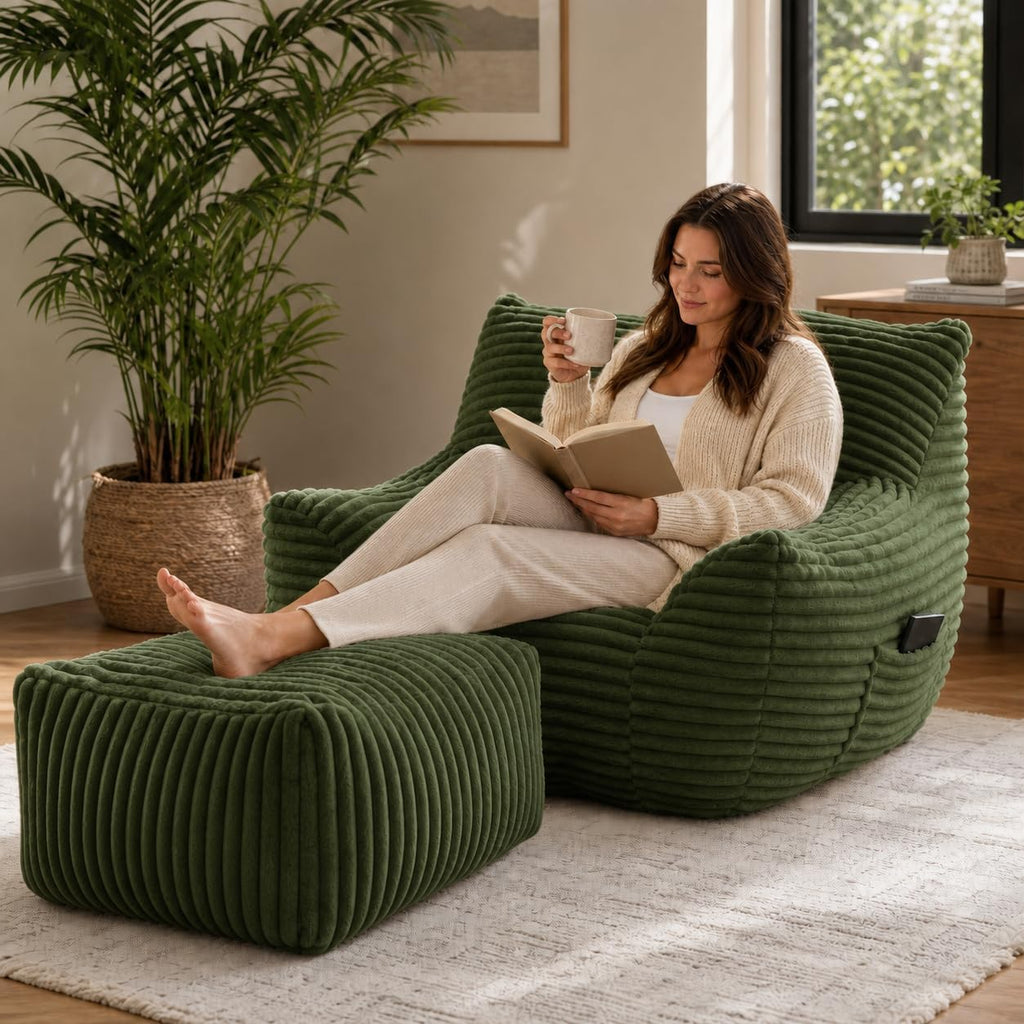 Oversized Bean Bag Chair Set