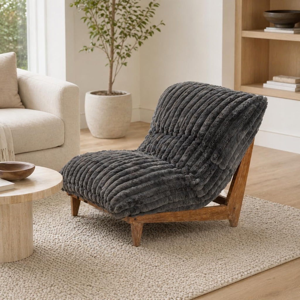 Wood Frame Oversized Bean Bag Chair