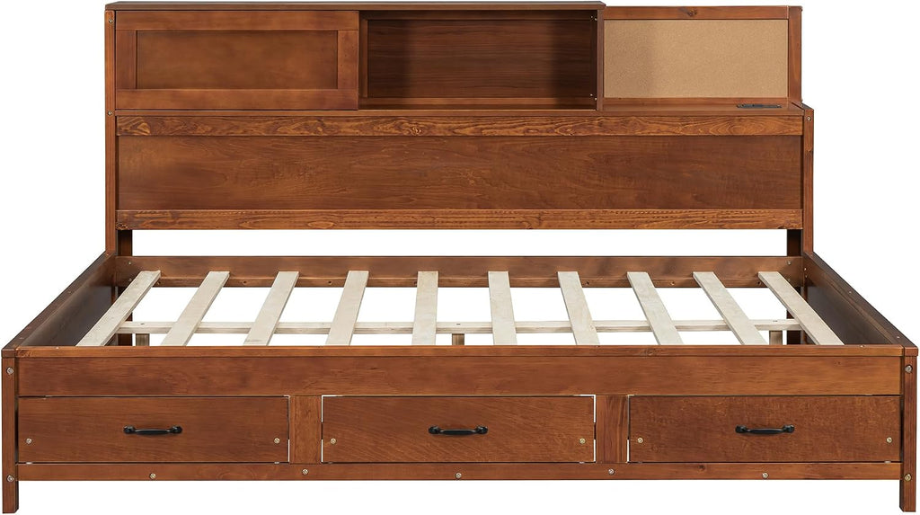 Full Wooden Daybed with Drawers