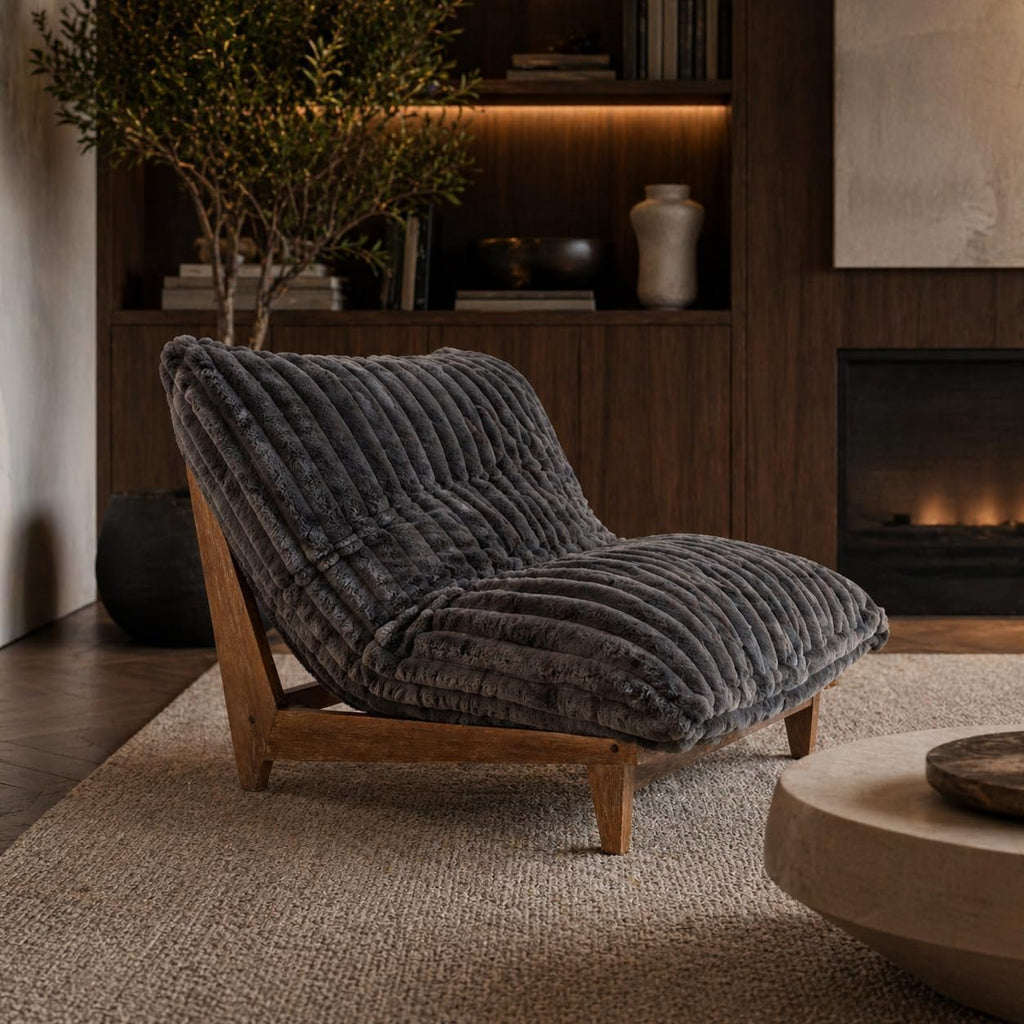 Wood Frame Oversized Bean Bag Chair