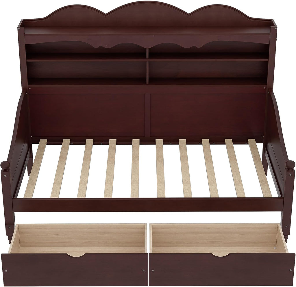 Wooden Twin Daybed with Drawers