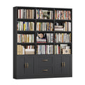Wide Bookcase with Drawers & Doors