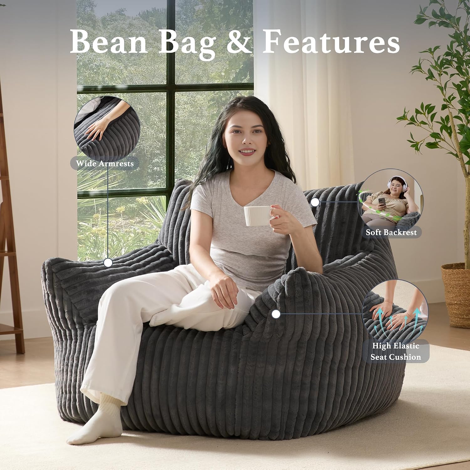 Oversized Plush Bean Bag Chair