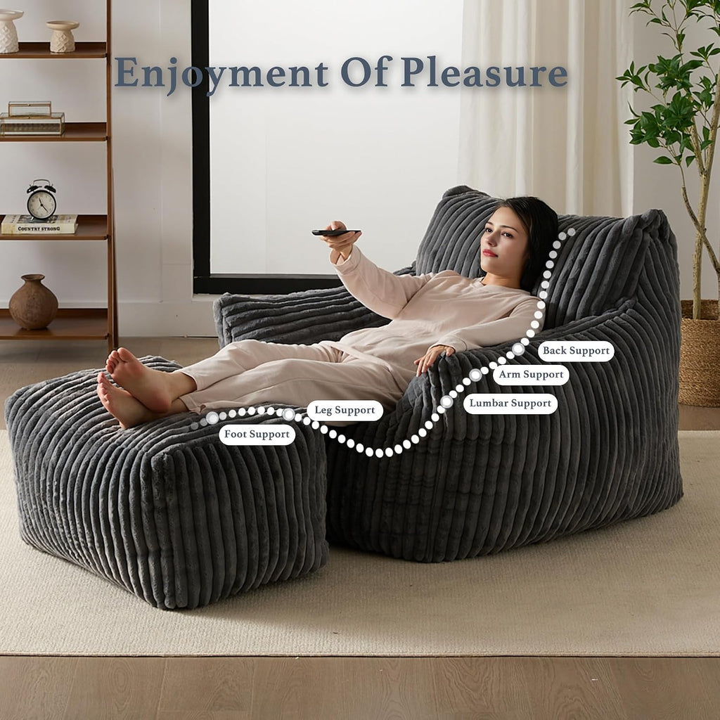 Giant Bean Bag Chaise Lounge Set