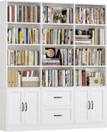 Wide Bookcase with Drawers & Doors