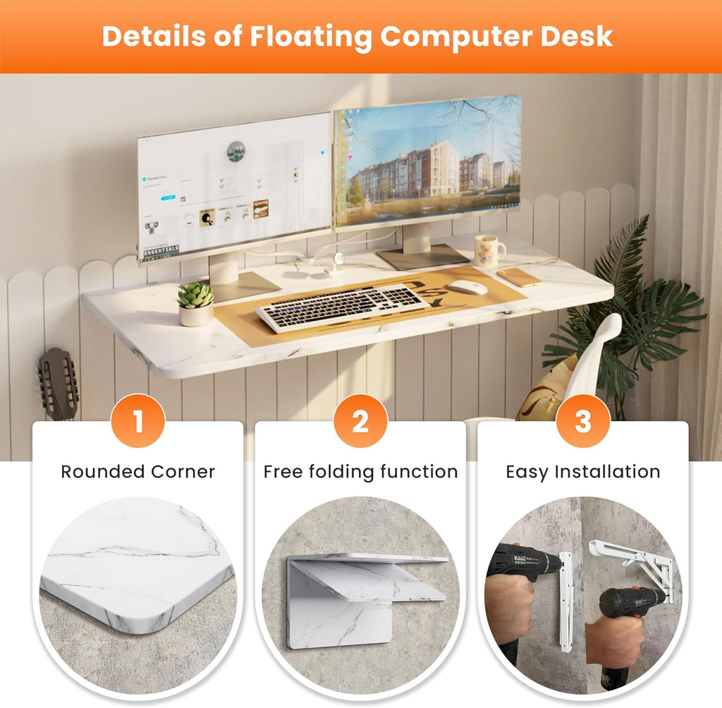Wall Mount Folding Floating Desk