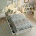 Wooden Twin Bed with Drawers