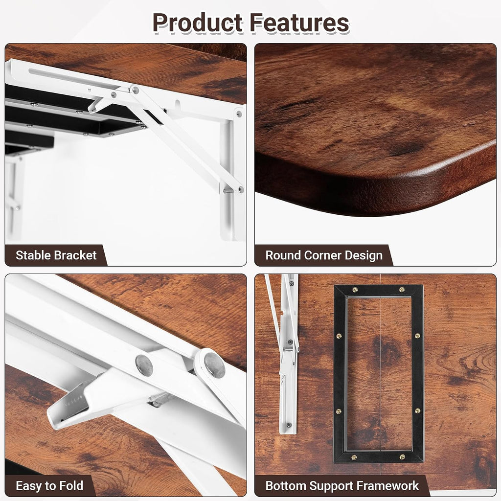 Wall Mount Folding Drop‑Down Desk