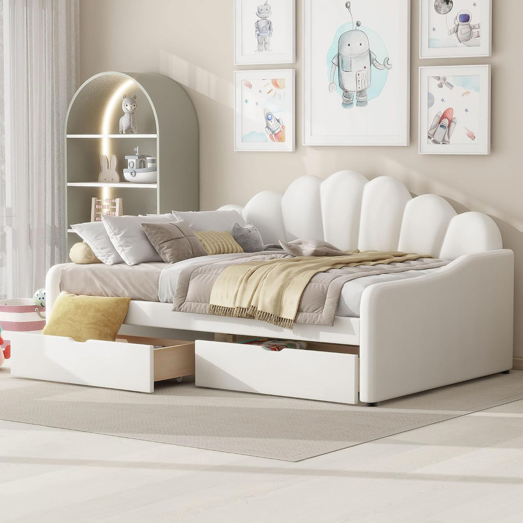 Full Upholstered Daybed with Drawers