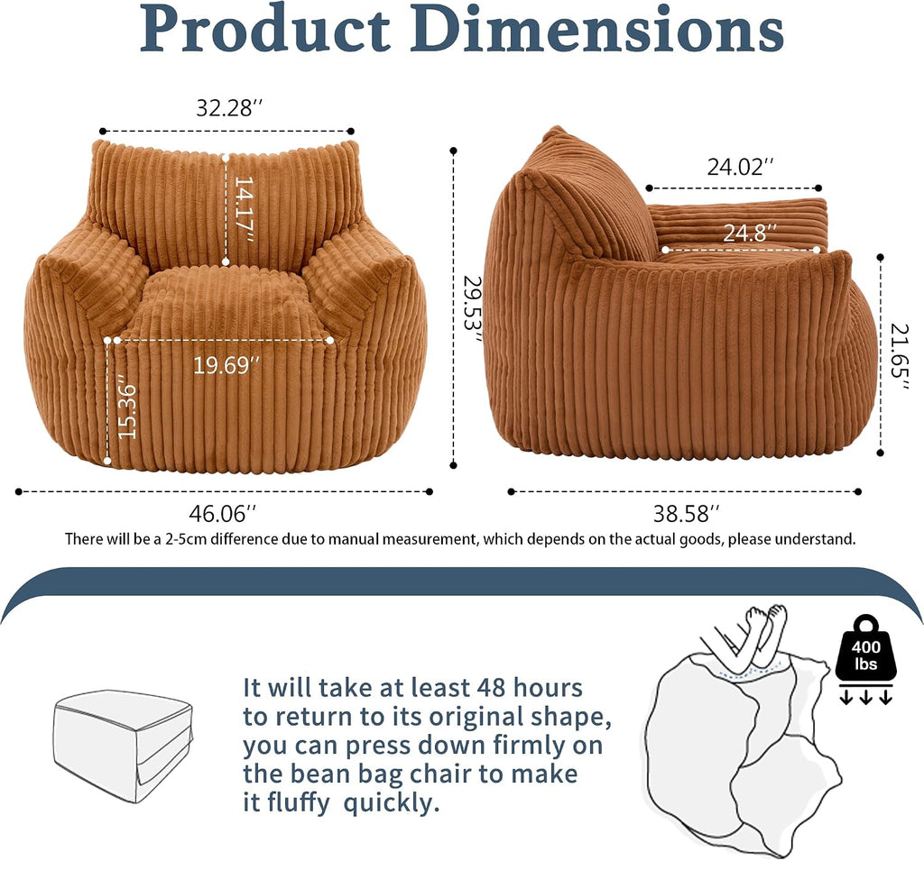 Oversized Plush Bean Bag Chair
