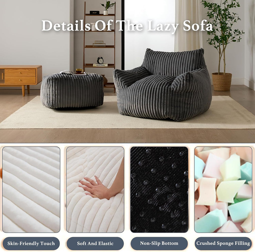 Giant Bean Bag Chaise Lounge Set