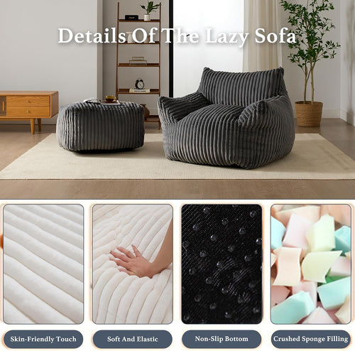 Giant Bean Bag Chaise Lounge Set
