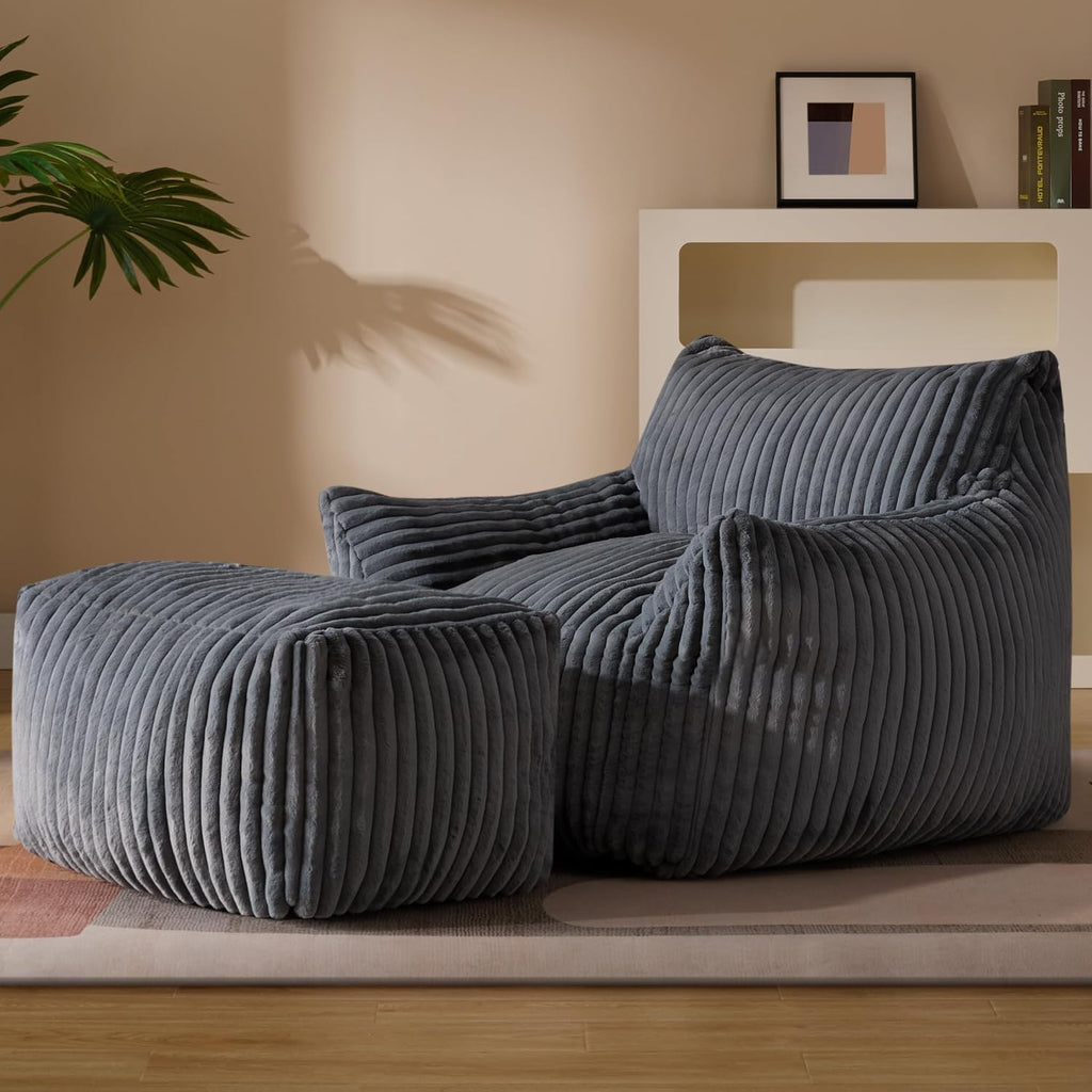 Giant Bean Bag Chaise Lounge Set