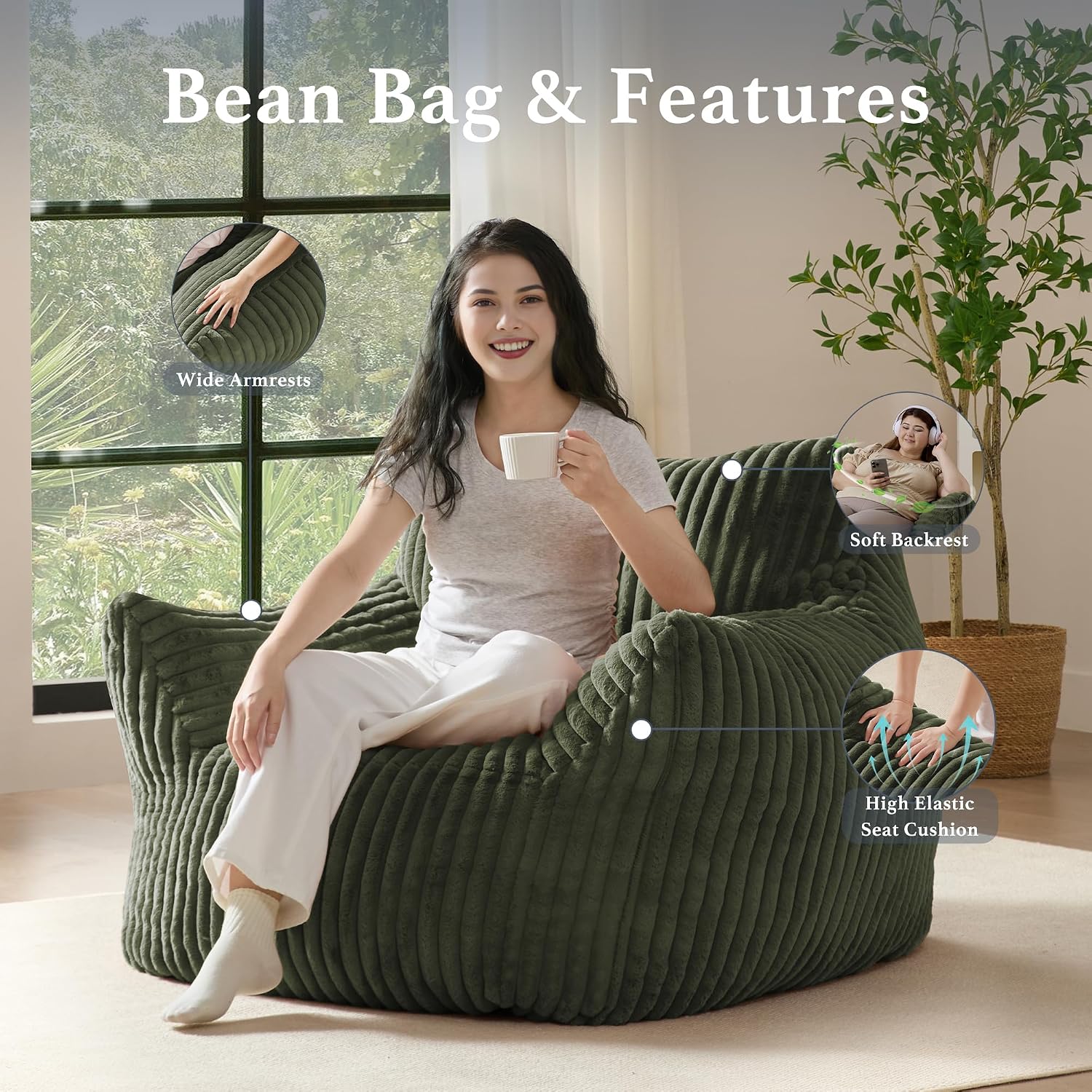 Oversized Plush Bean Bag Chair