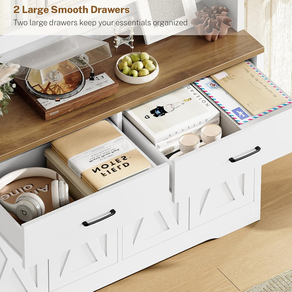 Tiered Bookcase with Drawer Cabinet