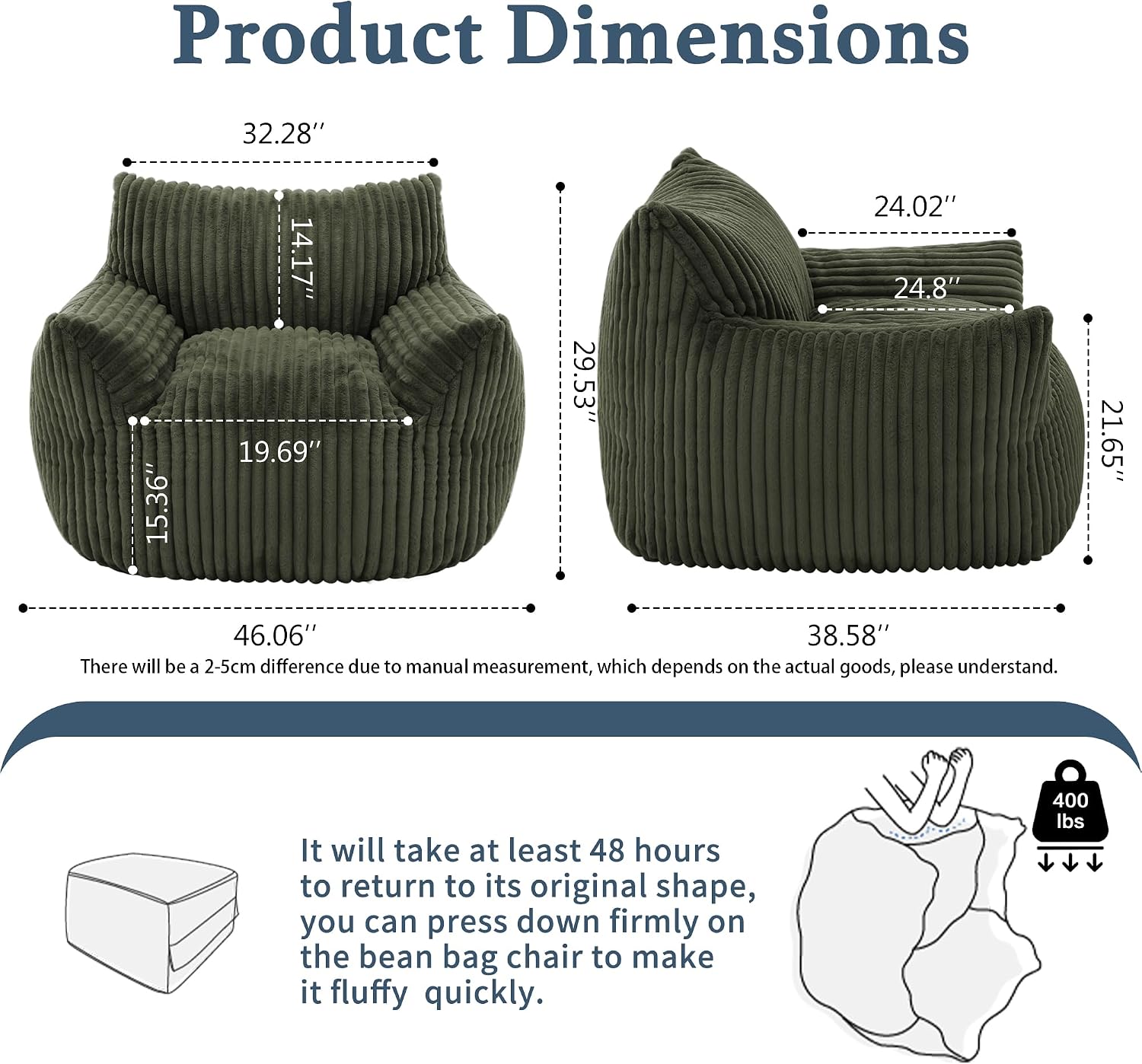 Oversized Plush Bean Bag Chair