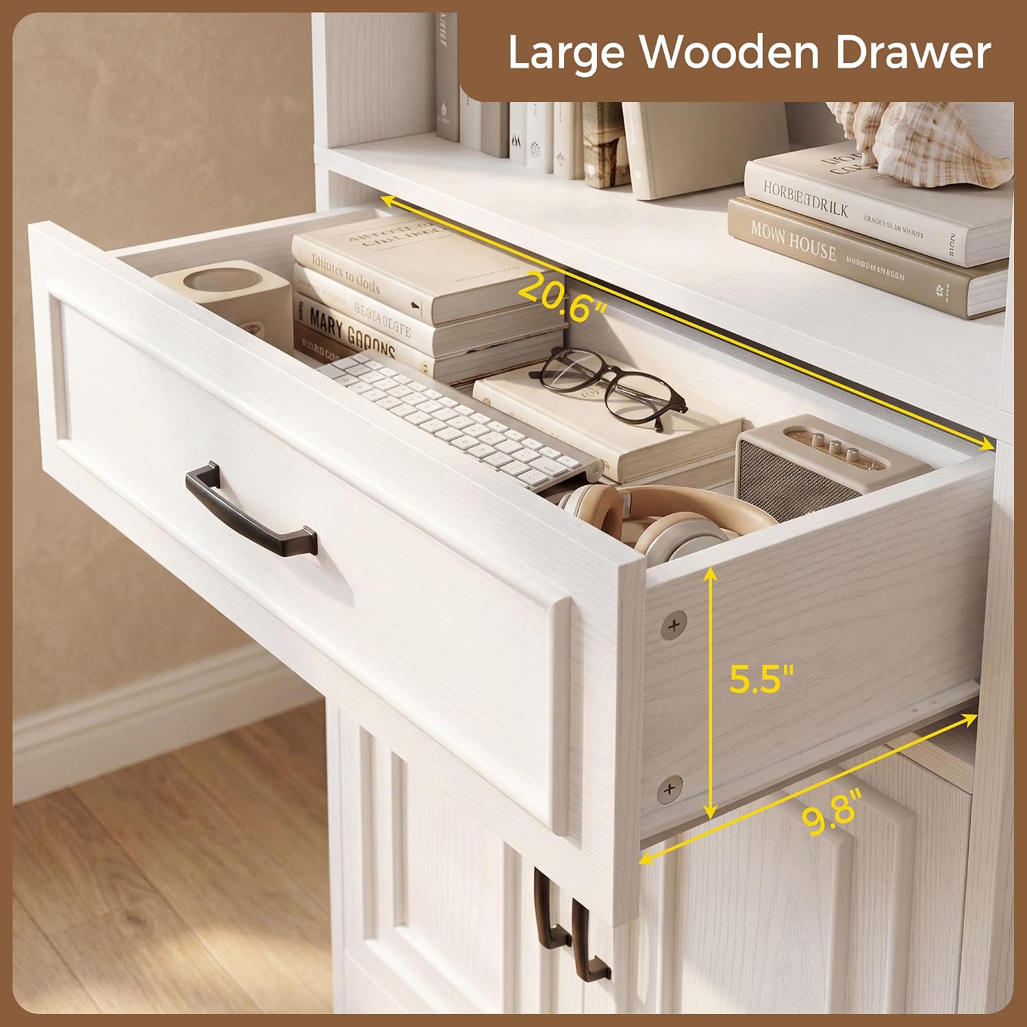 Tiered Bookcase with Storage Cabinet