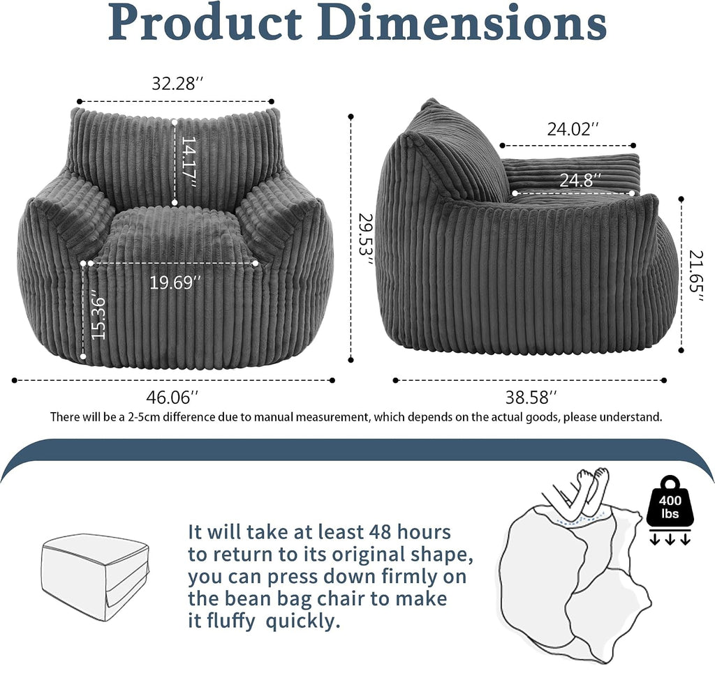 Oversized Plush Bean Bag Chair