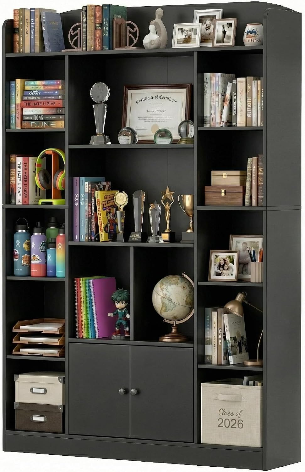 Cubby Bookcase with Storage Cabinets