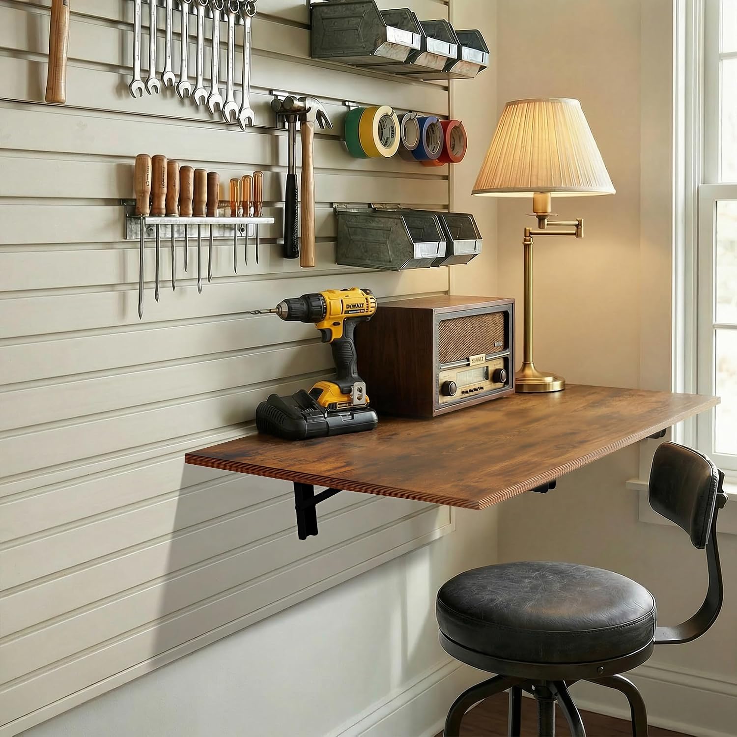 Wall Mount Fold‑Down Floating Desk