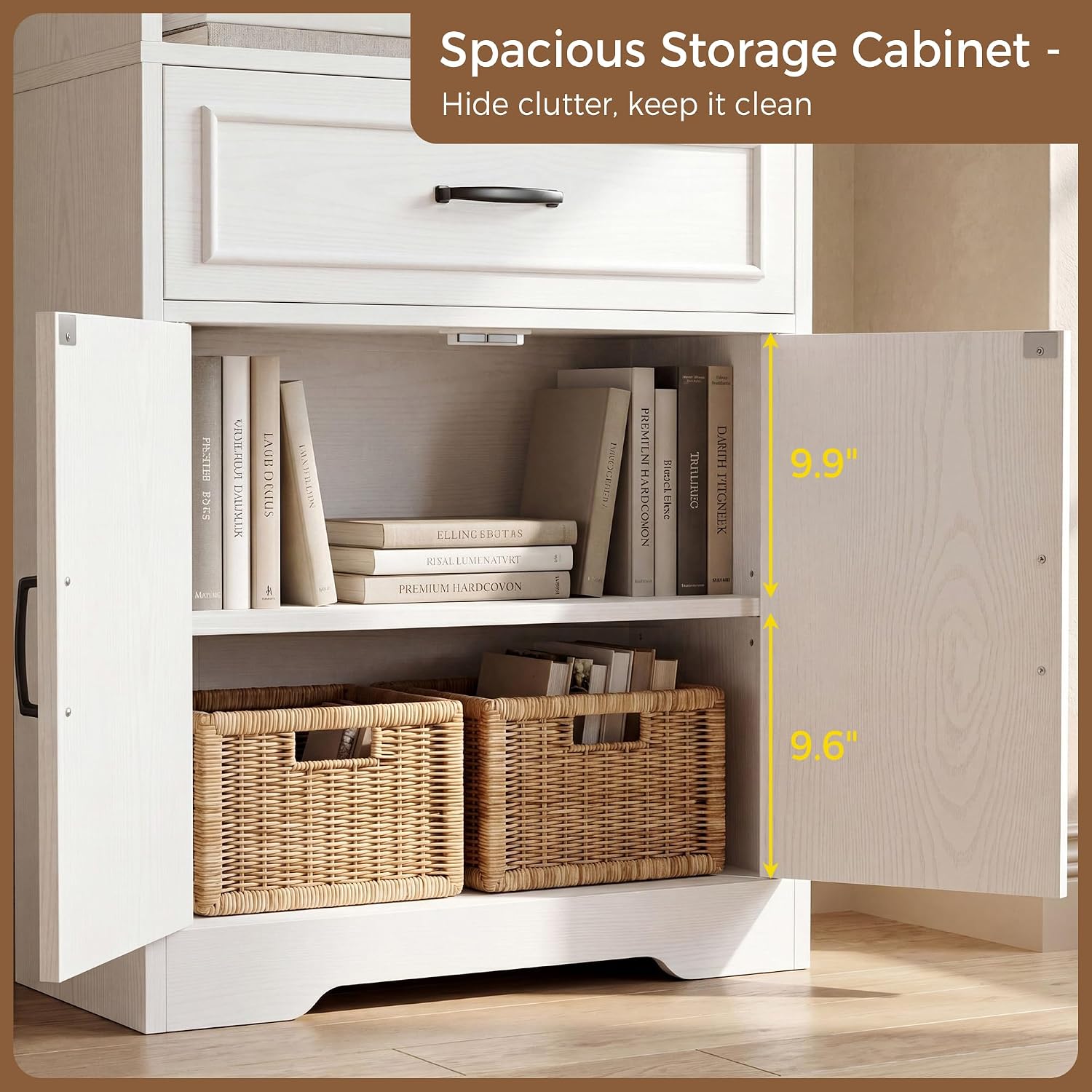 Tiered Bookcase with Storage Cabinet