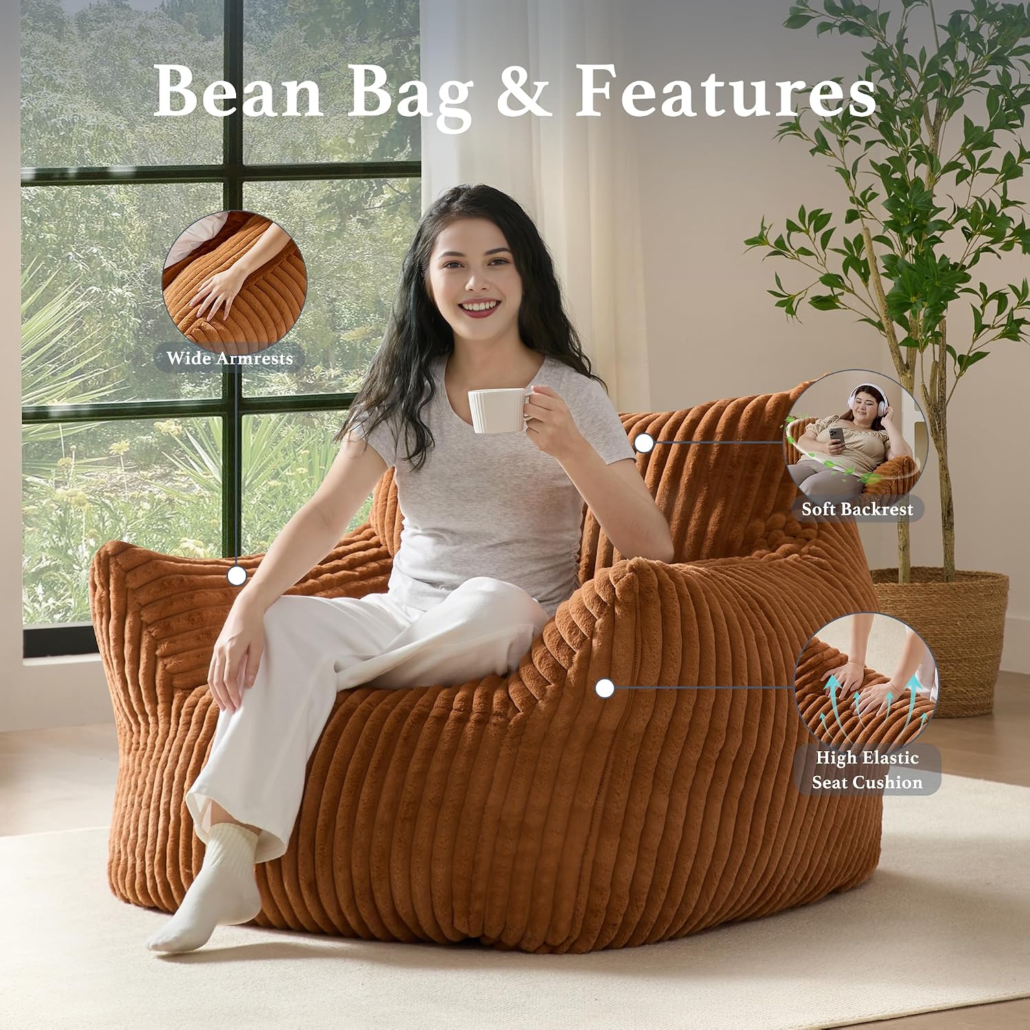 Oversized Plush Bean Bag Chair