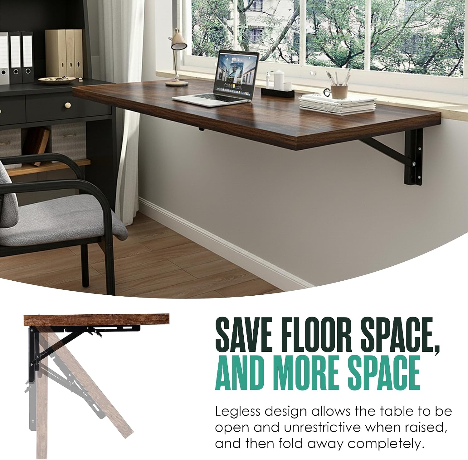 Wall Mount Fold‑Down Murphy Desk