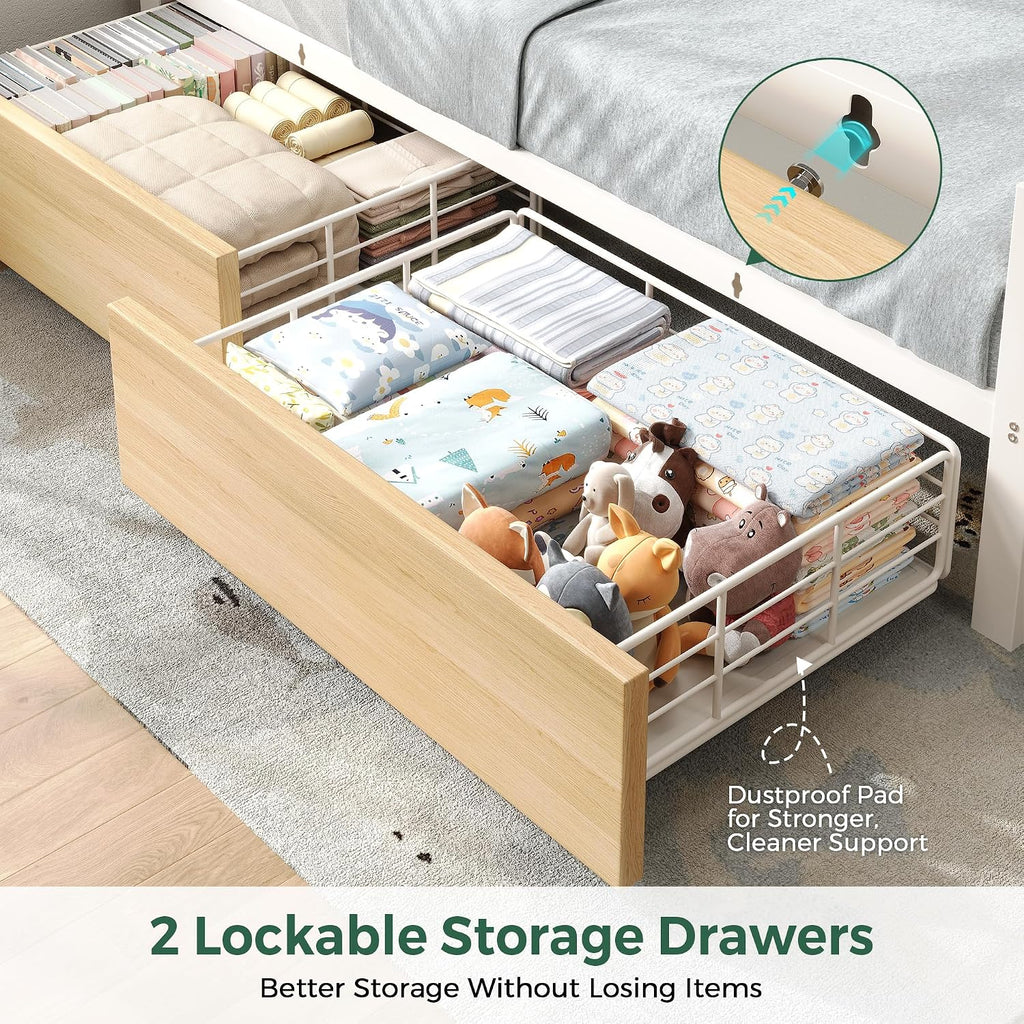 Twin Daybed with LED & Drawers