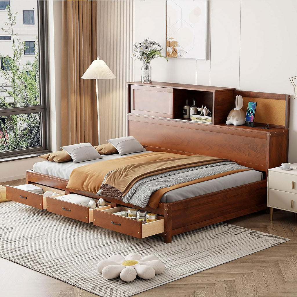 Full Wooden Daybed with Drawers