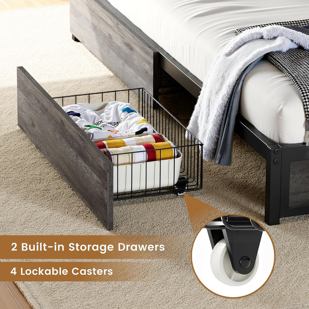 Twin Daybed with LED & Drawers